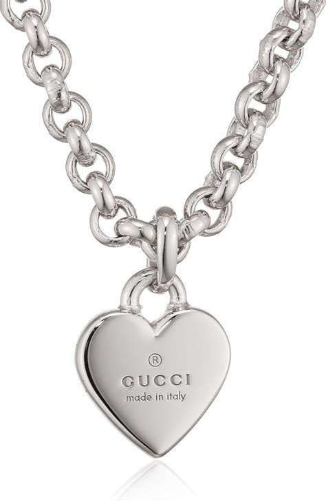 crystal heart necklace gucci|Gucci trademark necklace.